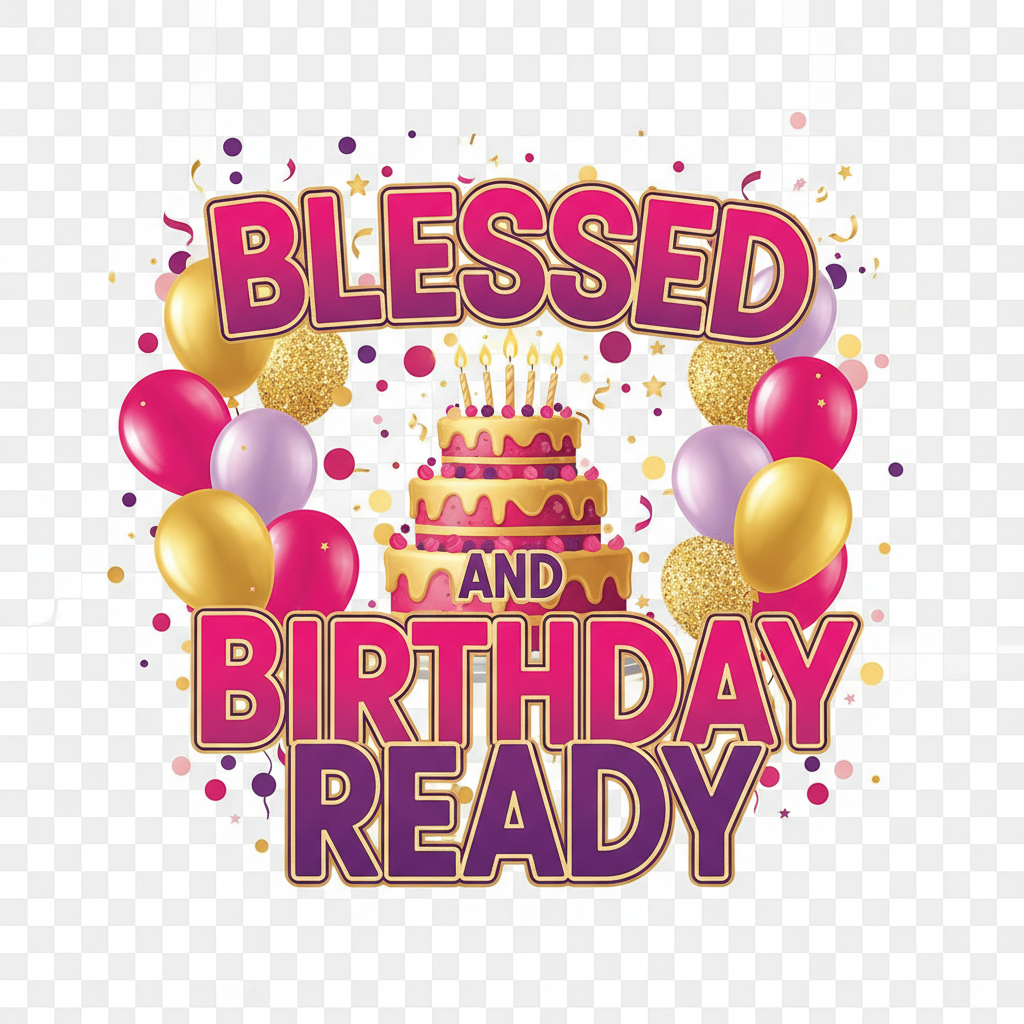 Blessed and Birthday Ready – Birthday DTF Design