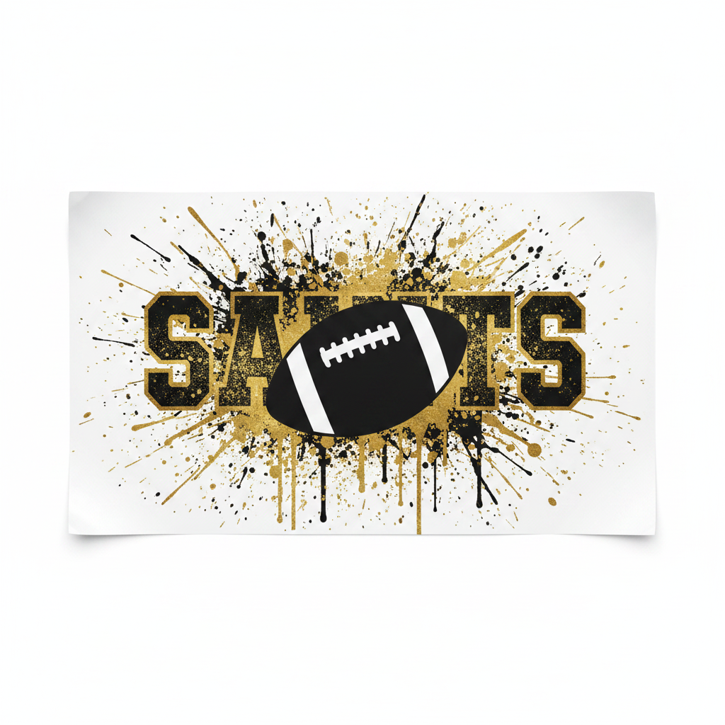 Saints Football Splatter Transfer